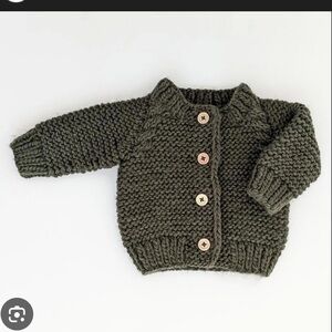 Cozy dark green Knit Sweater for Kids